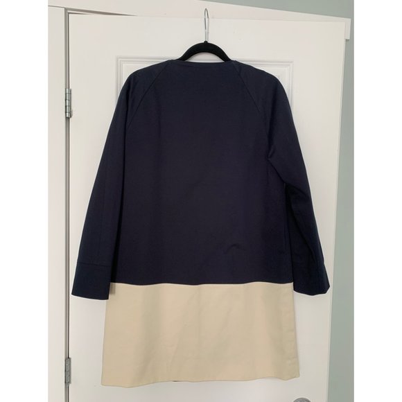 Kate Spade Navy/Beige Coat - Women's Size Small - Picture 2 of 5